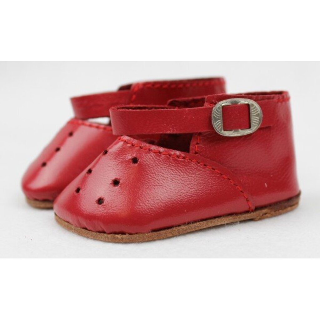 Leder Spangenschuhe rot 47 cm / 52 cm / Puppe I