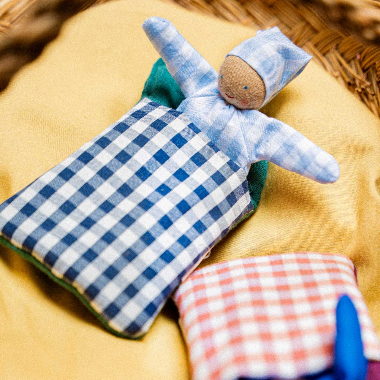 BABY mit Schlafsack karo blau BABY mit Schlafsack karo blau