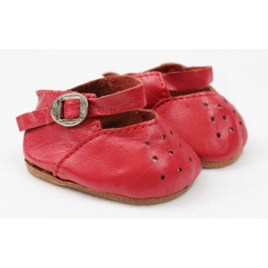 Leder Spangenschuhe rot 35 cm